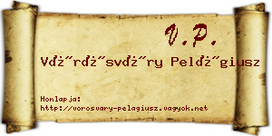Vörösváry Pelágiusz névjegykártya